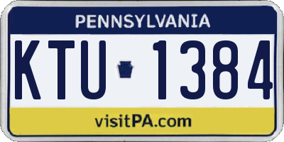 PA license plate KTU1384
