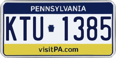 PA license plate KTU1385