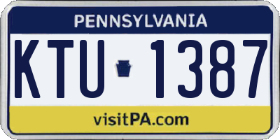 PA license plate KTU1387