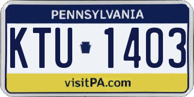 PA license plate KTU1403