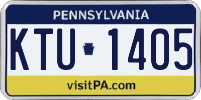 PA license plate KTU1405