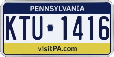 PA license plate KTU1416