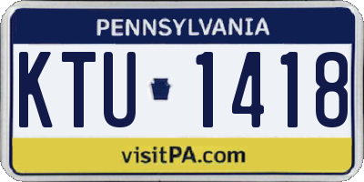 PA license plate KTU1418