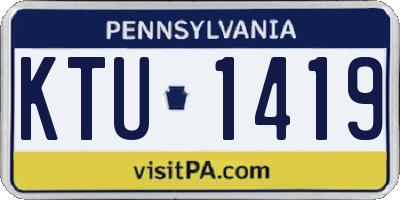 PA license plate KTU1419