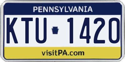 PA license plate KTU1420