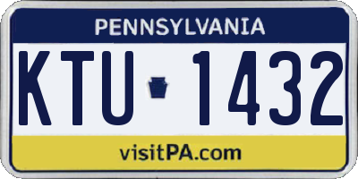 PA license plate KTU1432