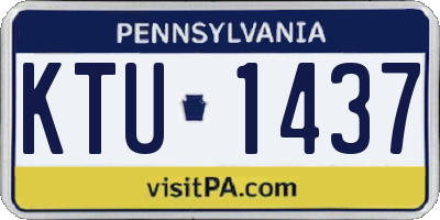 PA license plate KTU1437