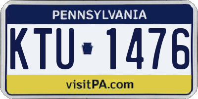 PA license plate KTU1476