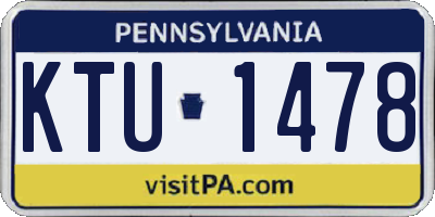 PA license plate KTU1478