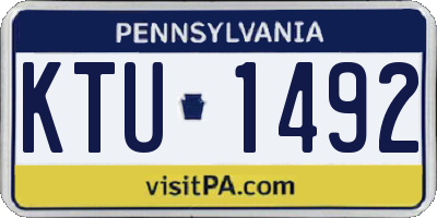 PA license plate KTU1492