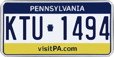 PA license plate KTU1494