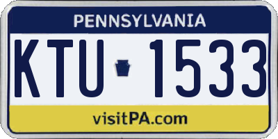 PA license plate KTU1533
