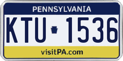 PA license plate KTU1536