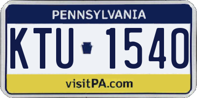PA license plate KTU1540
