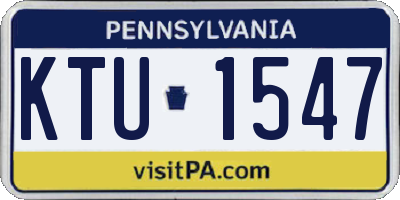 PA license plate KTU1547