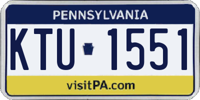 PA license plate KTU1551