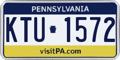 PA license plate KTU1572