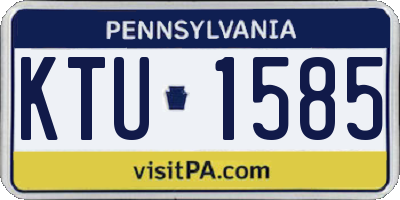 PA license plate KTU1585