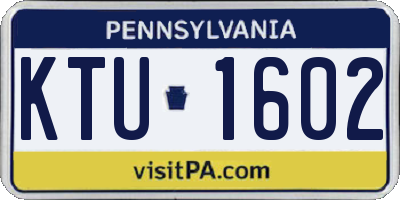 PA license plate KTU1602