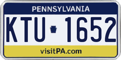 PA license plate KTU1652