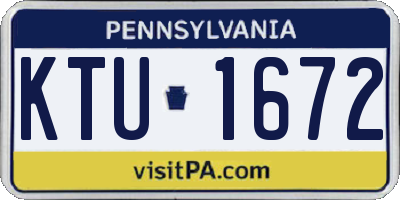 PA license plate KTU1672