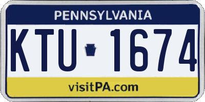 PA license plate KTU1674