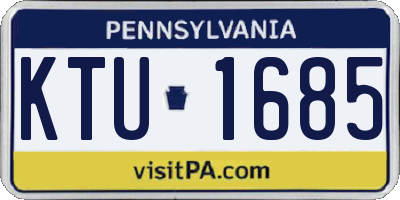 PA license plate KTU1685