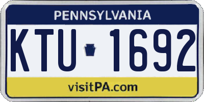 PA license plate KTU1692
