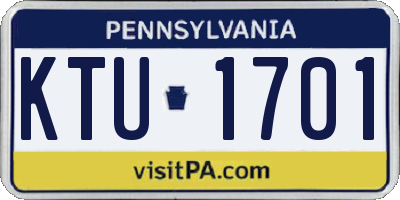 PA license plate KTU1701