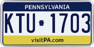 PA license plate KTU1703