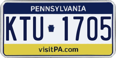 PA license plate KTU1705