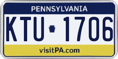 PA license plate KTU1706