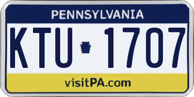 PA license plate KTU1707
