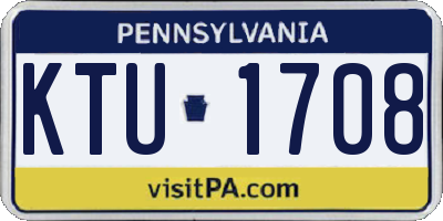 PA license plate KTU1708