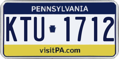 PA license plate KTU1712