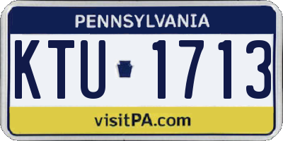 PA license plate KTU1713