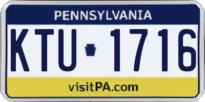 PA license plate KTU1716