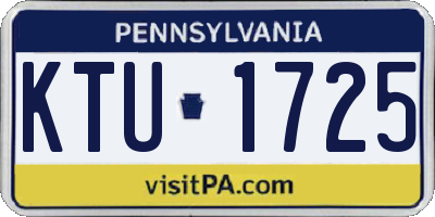 PA license plate KTU1725