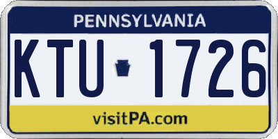 PA license plate KTU1726