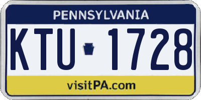 PA license plate KTU1728