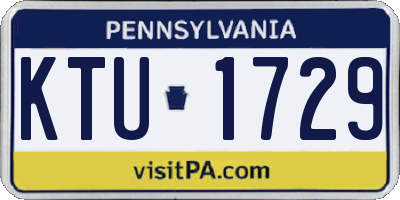 PA license plate KTU1729