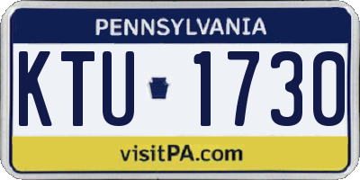 PA license plate KTU1730