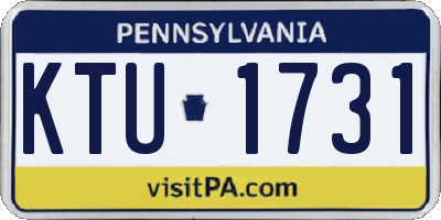 PA license plate KTU1731