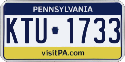 PA license plate KTU1733