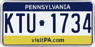 PA license plate KTU1734