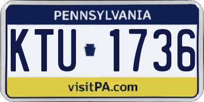 PA license plate KTU1736