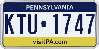 PA license plate KTU1747