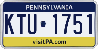 PA license plate KTU1751