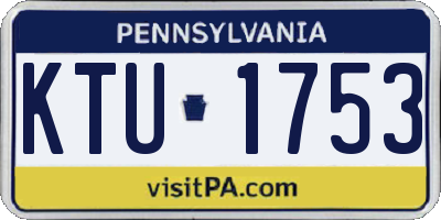PA license plate KTU1753