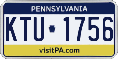 PA license plate KTU1756